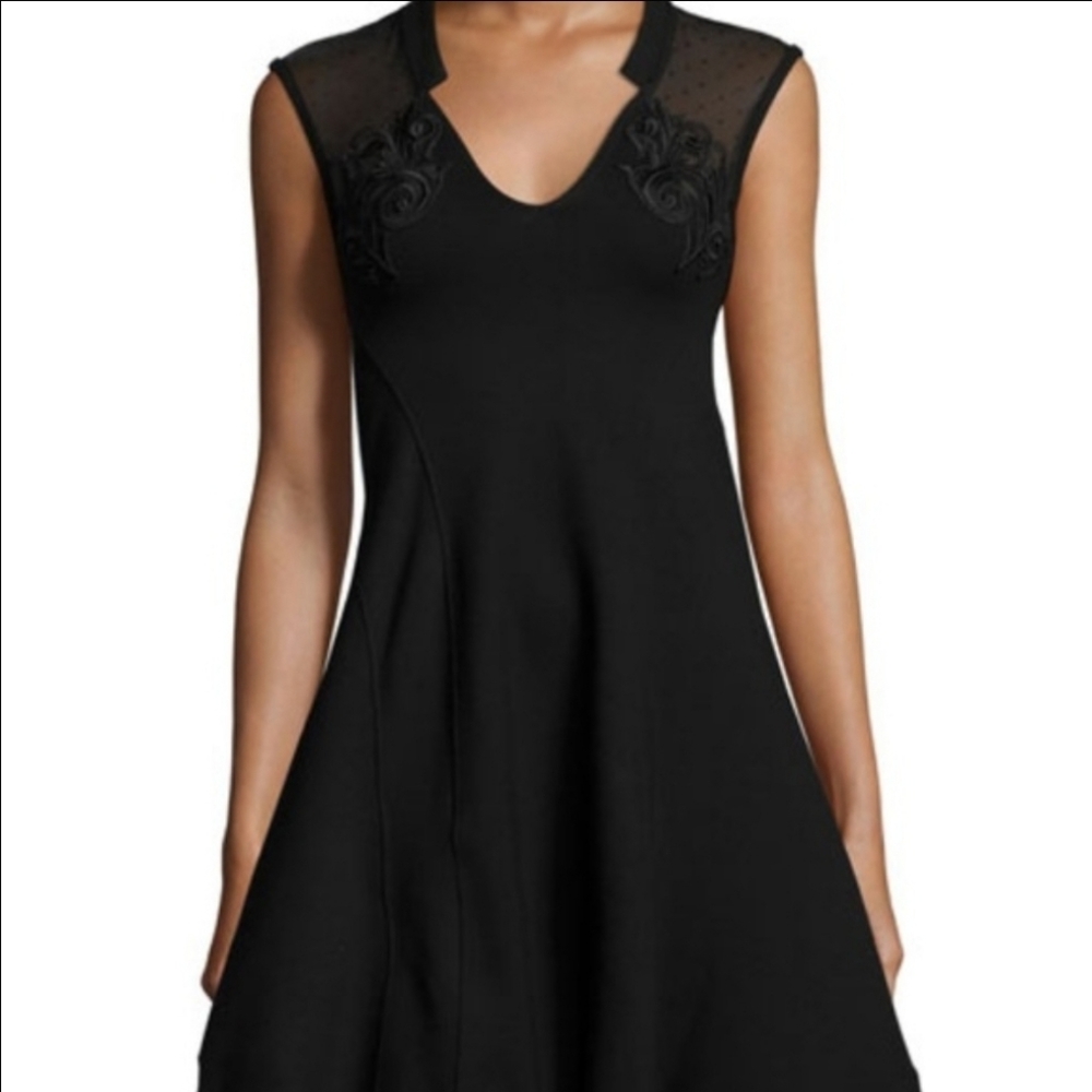 French Connection Marie Dot Mesh Embellished Dress
